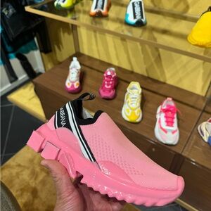 Dolce & Gabbana Pink Slip-On Sneakers